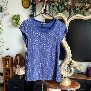 Blue shirt star pattern. Y2K